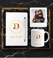 Kişiye Özel Defter Kupa Ve İnstagram Çerçeve Hediye Seti