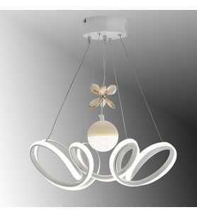 TT330-1TPL-BY TT Aydınlatma Zambak Modeli Mat Beyaz Tek Toplu 3 Renk Modüllü Ledli Avize