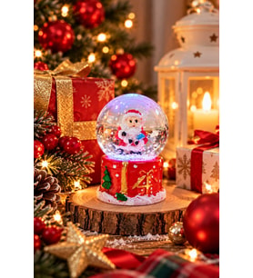1 Adet Işıklı Noel Baba Yılbaşı Temalı Kar Küresi 7CM Işıklı 2027 Dekoratif Yılbaşı YeniYıl Hediyesi
