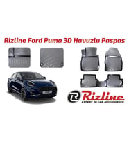 Rizline Ford Puma 3D Havuzlu Paspas (Siyah - Beyaz)