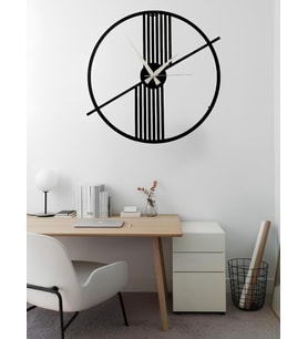 ALPHA METAL DESIGN Sade Duvar Saati - 41X41 Cm Metal Duvar Saati - Siyah Duvar Saati AMD3090