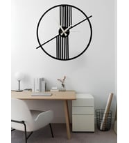 ALPHA METAL DESIGN Sade Duvar Saati - 41X41 Cm Metal Duvar Saati - Siyah Duvar Saati AMD3090