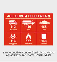 ACİL DURUM TELEFONLARI 25X37 CM