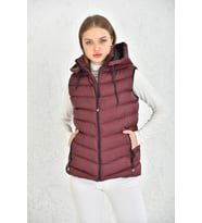 WAPP UNİSEX BORDO JEL DOLGU KAPÜŞONLU ŞİŞME YELEK