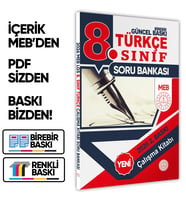 2026 8.Sınıf LGS Türkçe MEB Çalışma Kitabı Soru Bankası (Renkli Baskı A4 Boyutlu) BASKI ÜCRETİ