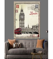 Londra Big Ben Vintage Dekoratif Kanvas - Mdf Ahşap Tablo