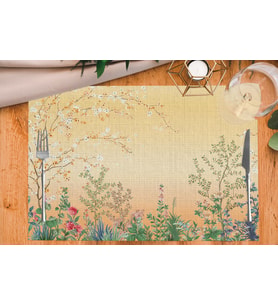 Adawall Colorful Mini Flowers Kumaş Amerikan Servis 4'lü Set 35X50CM