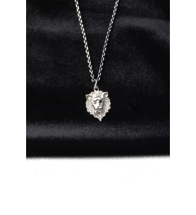 Erkek Aslan Figürlü Zincir 925 Ayar Gümüş Kolye (Silver)