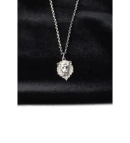 Erkek Aslan Figürlü Zincir 925 Ayar Gümüş Kolye (Silver)