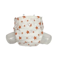 BEZHANE Baby YBB Yıkanabilir Bebek Bezi Cepli Turuncu Yıldız Desen Çıtçıt(8kg-18kg) (Çok Renkli)