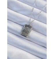 316L Çelik Zincir Eskitme Gümüş Renk Ay Figürlü Tarot Kolye (Karışık)