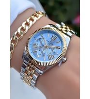 Orijinal Rolex Model - Mavi Kadran -Kadın Kol Saati - Bileklik Hediyeli