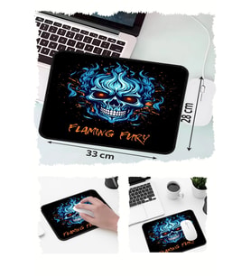 Kurukafa Fury Tasarımlı 33x28 Cm Mousepad Kaymaz Taban Rahat Konforlu Mouse Pad