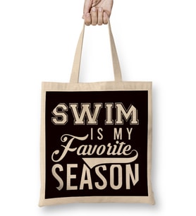 Favorite Swim Season Summer Vacation Swimmer Swimming Pool Bez Çanta Uzun Saplı