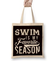 Favorite Swim Season Summer Vacation Swimmer Swimming Pool Bez Çanta Uzun Saplı