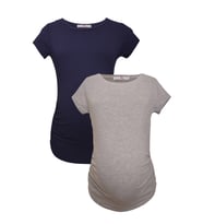 LuvmaBelly MYRA2017_2010 Hamile tshirt seti (Lacivert-Gri)