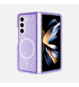 Samsung Galaxy Z Fold 6 Uyumlu Kılıf M-safe Şarj Özellikli Parlayan Simli Saydam Renkli Zore Allstar Kapak