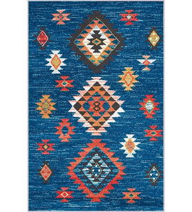 Eliana Home Baskılı, Yıkanabilir Kaymaz Taban Salon Halısı LNA1023 100x150 cm (Mavi)