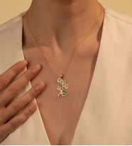 Zarif Yaprak Tasarımlı Gümüş Kolye (Gümüş Gri)