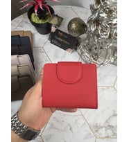 Bozuk Para Bölmeli Çıtçıtlı Şık Hakiki Deri Kırmızı Kadın Cüzdan 38718 (Çok Renkli)