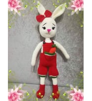 Havuçlu Sevimli Tavşan Amigurumi Organik Oyuncak