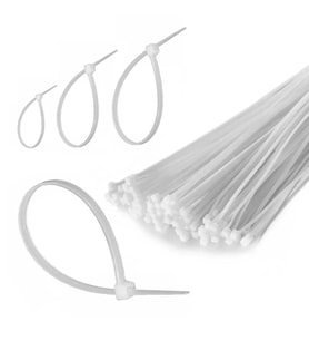 Kablo Bağı Cırt Kelepçe 25cm Naylon Beyaz 100 Adet Etc R11