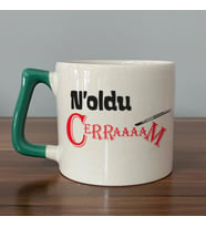 Noldu Cerraaaam Baskılı Yeşil Kulplu D Kupa