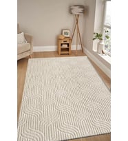 Taban Moopy Krem Rengi Bukleli Yumuşak Soft Dokuma Yolluk Halı Salon Halısı LP1003A, 80 x 300