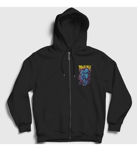 Presmono Unisex Siyah Seahorses Parkway Drive Fermuarlı Kapüşonlu Sweatshirt 461533tt