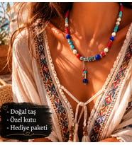 Bohem Navira & Solenya Doğal Taş Boncuk Kolye – Renkli Yaz Stili Kadın Kolyesi Hediye