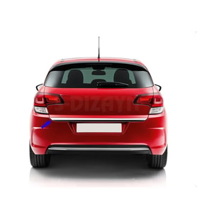 Citroen C4 Uyumlu Hatchback ABS Krom Bagaj Alt Çıtası 2010-2020(Formlu)