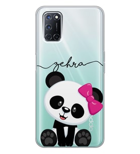 Oppo Tokalı Panda Tasarımlı Şeffaf Telefon Kılıfı