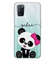 Oppo Tokalı Panda Tasarımlı Şeffaf Telefon Kılıfı