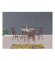 SİENA SABİT MASA VE KIRLANGIÇ SANDALYE TAKIMI, BEYAZ CEVİZ, 125x80