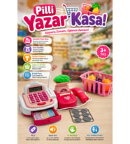 Eğitici Işıklı ve Sesli Pilli Oyuncak Yazar Kasa Market Seti - Barkod Okuyuculu ve Sepetli