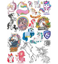 Sevimli Unicorn Sticker Set 20 Parça Telefon, Tablet, Defter, Laptop Sticker