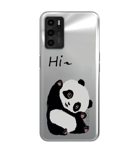 Oppo A55 Uyumlu Sevimli Panda Desenli Şeffaf Telefon Kılıfı