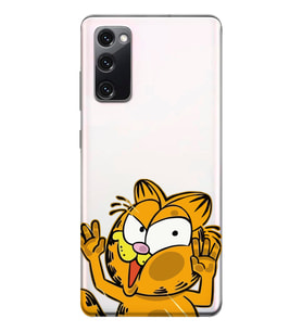 Samsung Galaxy S20 FE Uyumlu Garfield Desenli Şeffaf Telefon Kılıfı
