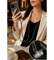 Gümüş Renkli 25 cm Uzunluğunda Telefon Askısı