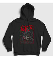 Presmono Unisex Beyaz Slayed Slayer Kapüşonlu Sweatshirt 111803tt (Siyah)