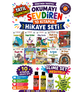4.Sınıf Öğretmen Tavsiyeli Okumayı Sevdiren 64 Sayfa 10 Kitaplık Hikaye Seti-5 (Slime Set Hediyeli)