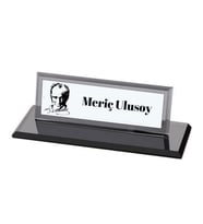 Gifttime Kişiye Özel  Atatürk Sluetli Kristal Masa İsimliği