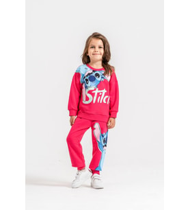 Fuşya Renk Eşofman Baskı Detaylı Mükemmel Kalite Sweatshirt & Eşofman Alt Üst Takım