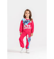 Fuşya Renk Eşofman Baskı Detaylı Mükemmel Kalite Sweatshirt & Eşofman Alt Üst Takım