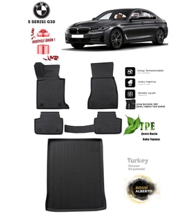 Bmw 5 Serisi G30 2021 Araca Özel 3D Paspas Ve 3D Bagaj Havuzu
