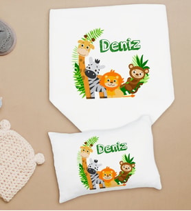 BK Kids Kişiye Özel İsimli Bebek Battaniye ve Yastık Hediye Seti, Yeni Doğan Bebek Hediyesi, Bebek Uyku Seti-27
