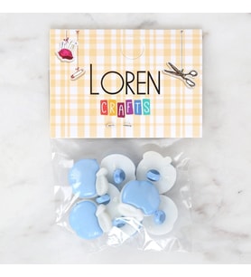 Loren Crafts Bebe Mavi 8'li Düğme - 3006