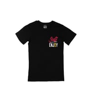 Just Enjoy Cep Logo Tasarımlı Siyah Tişört