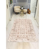 Parlak Kadife Kumaş Dijital Baskı Vintage Desenli Dot Kaymaz Tabanlı Halı H0282