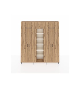 Arges Dolap 12 Raflı 9 Kapaklı 2 Askılı 220x30x243 Çam-Çam/Aytaşı